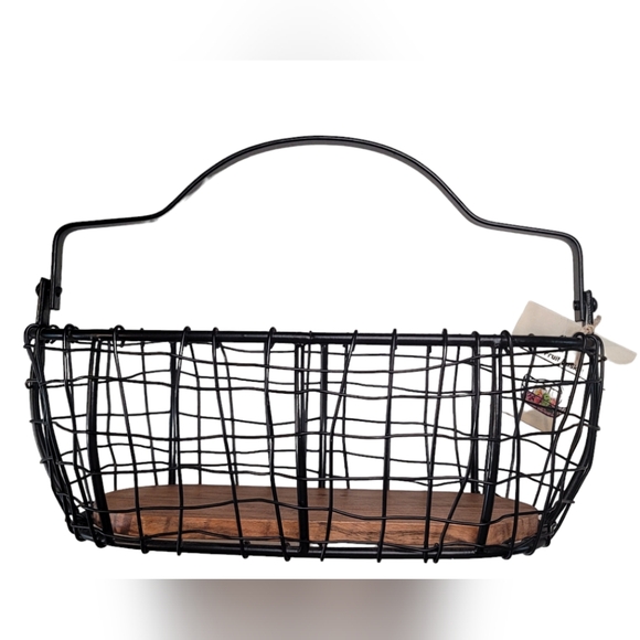 Unknown Other - Metal & Wood Wire Basket
